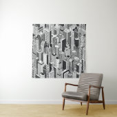Darstellung der Wolkenkratzer-Stadt, isometrisch n Wandteppich (Beispiel)