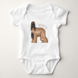 Darstellung des afghanischen Hundshundes-Cartoon Baby Strampler