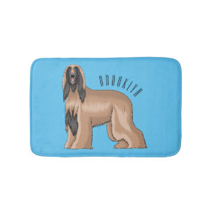 Darstellung des afghanischen Hundshundes-Cartoon Badematte