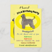 Darstellung des afghanischen Hundshundes-Cartoon Einladung (Vorne/Hinten)