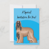 Darstellung des afghanischen Hundshundes-Cartoon Einladung (Rückseite)