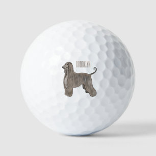 Darstellung des afghanischen Hundshundes-Cartoon Golfball