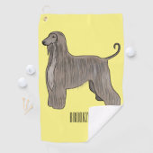 Darstellung des afghanischen Hundshundes-Cartoon Golfhandtuch (Insitu)