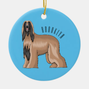 Darstellung des afghanischen Hundshundes-Cartoon Keramik Ornament