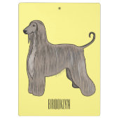 Darstellung des afghanischen Hundshundes-Cartoon Klemmbrett (Rückseite)
