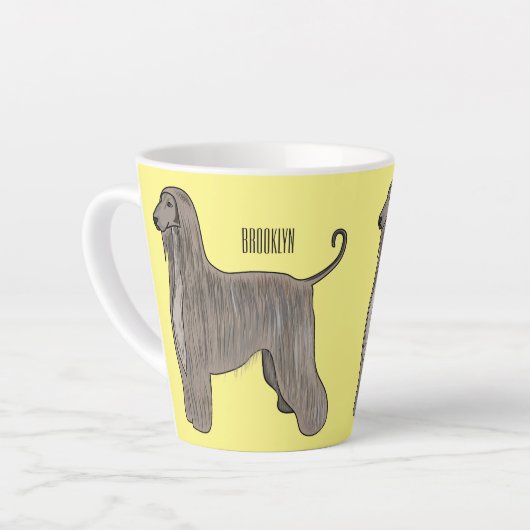 Darstellung des afghanischen Hundshundes-Cartoon Milchtasse (Linke Ecke)