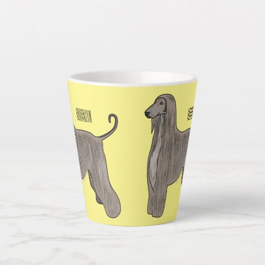Darstellung des afghanischen Hundshundes-Cartoon Milchtasse (Vorderseite)