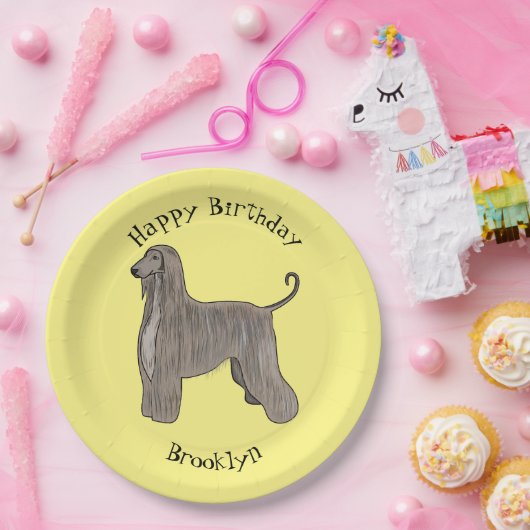 Darstellung des afghanischen Hundshundes-Cartoon Pappteller (Party)