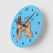 Darstellung des afghanischen Hundshundes-Cartoon Runde Wanduhr (Winkel)