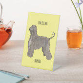 Darstellung des afghanischen Hundshundes-Cartoon Sockelschild (In SItu)