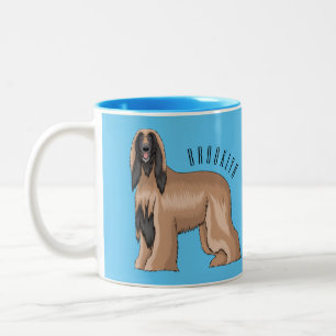 Darstellung des afghanischen Hundshundes-Cartoon Zweifarbige Tasse
