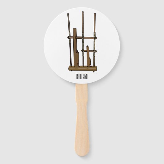 Darstellung des Angklung-Cartoon Fächer (Vorderseite)