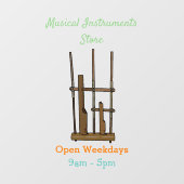 Darstellung des Angklung-Cartoon Fensteraufkleber (Blatt)