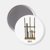 Darstellung des Angklung-Cartoon Magnet (Vorderseite/Rückseite)