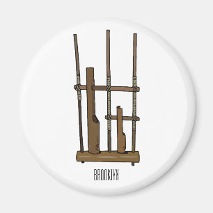 Darstellung des Angklung-Cartoon Magnet