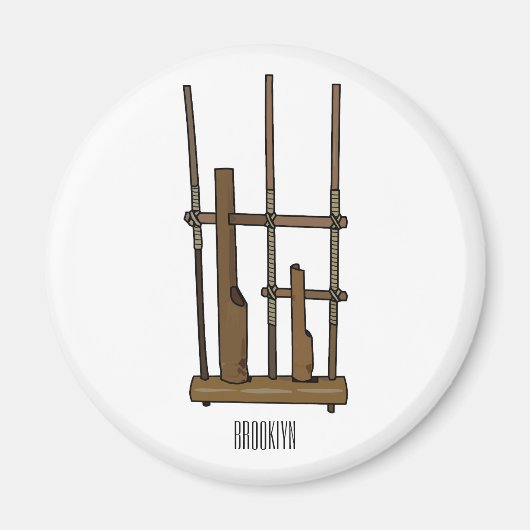Darstellung des Angklung-Cartoon Magnet (Vorne)