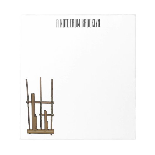 Darstellung des Angklung-Cartoon Notizblock (Vorderseite)