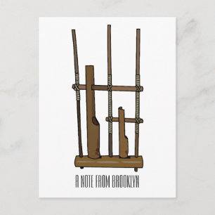 Darstellung des Angklung-Cartoon Postkarte