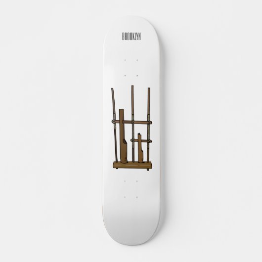 Darstellung des Angklung-Cartoon Skateboard (Vorne)