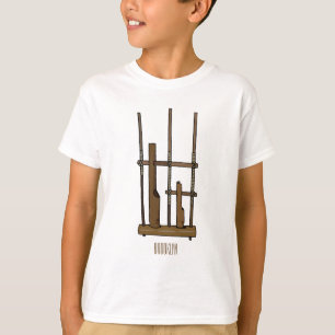 Darstellung des Angklung-Cartoon T-Shirt