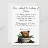 Darstellung des Bären in gepunkteter Pflanze Einladung (Vorderseite)