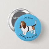 Darstellung des Basset-Hunde-Cartoon Button (Vorne & Hinten)