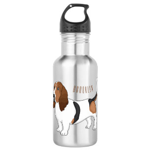 Darstellung des Basset-Hunde-Cartoon Edelstahlflasche