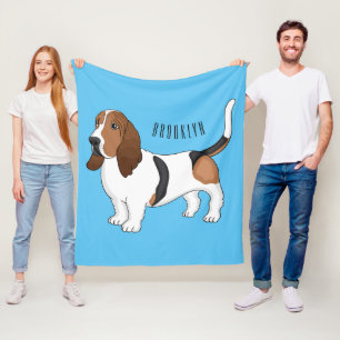 Darstellung des Basset-Hunde-Cartoon Fleecedecke