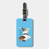 Darstellung des Basset-Hunde-Cartoon Gepäckanhänger (Vorderseite vertikal)