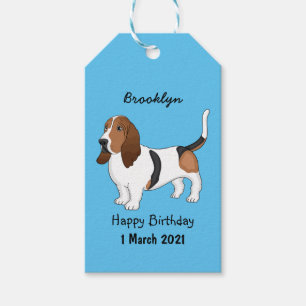 Darstellung des Basset-Hunde-Cartoon Geschenkanhänger