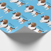 Darstellung des Basset-Hunde-Cartoon Geschenkpapier (Ecke)