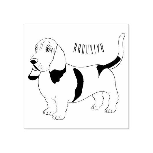 Darstellung des Basset-Hunde-Cartoon Gummistempel (Prägung)