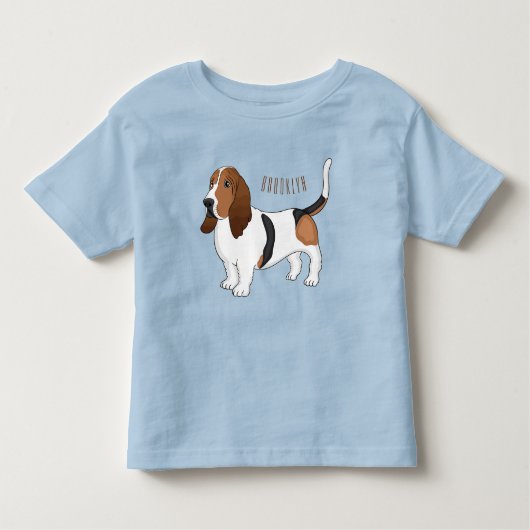 Darstellung des Basset-Hunde-Cartoon Kleinkind T-shirt (Vorderseite)