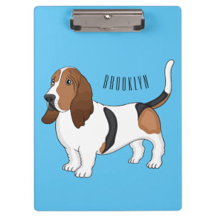 Darstellung des Basset-Hunde-Cartoon Klemmbrett