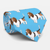 Darstellung des Basset-Hunde-Cartoon Krawatte (Gerollt)
