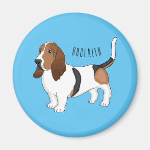 Darstellung des Basset-Hunde-Cartoon Magnet