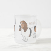 Darstellung des Basset-Hunde-Cartoon Mattglastasse (VorderseiteRechts)