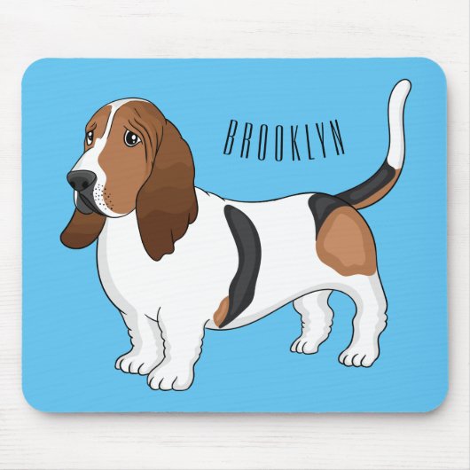 Darstellung des Basset-Hunde-Cartoon Mousepad (Vorne)