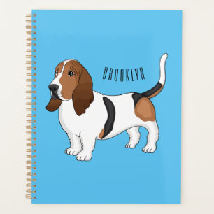 Darstellung des Basset-Hunde-Cartoon Planer