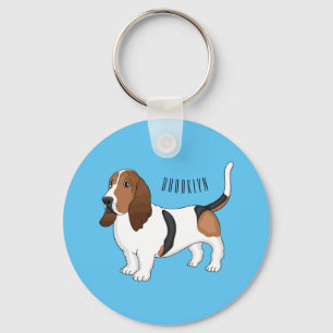 Darstellung des Basset-Hunde-Cartoon Schlüsselanhänger