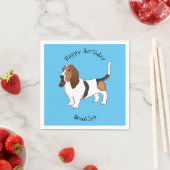 Darstellung des Basset-Hunde-Cartoon Serviette (Beispiel)