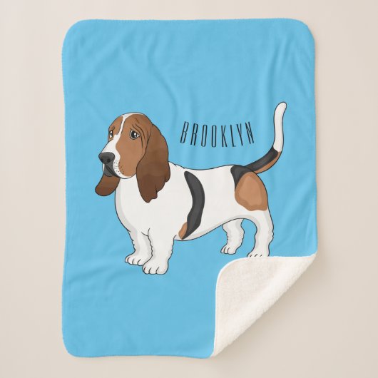 Darstellung des Basset-Hunde-Cartoon Sherpadecke (Vorderseite)