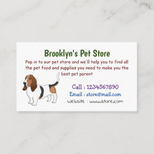 Darstellung des Basset-Hunde-Cartoon Visitenkarte