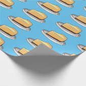 Darstellung des Cartoon Cheesecake Geschenkpapier (Ecke)