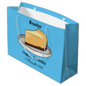 Darstellung des Cartoon Cheesecake Große Geschenktüte (Rückseite Schrägansicht)