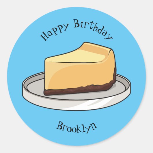 Darstellung des Cartoon Cheesecake Runder Aufkleber (Vorderseite)