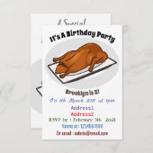 Darstellung des Cartoon der Ente Einladung (Vorne/Hinten)