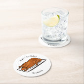 Darstellung des Cartoon der Ente Runder Pappuntersetzer (Vor Ort)