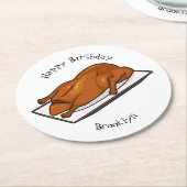 Darstellung des Cartoon der Ente Runder Pappuntersetzer (Angewinkelt)