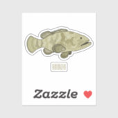 Darstellung des Cartoon des Groupers Aufkleber (Blatt)